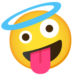 Zany face and Smiling face with halo