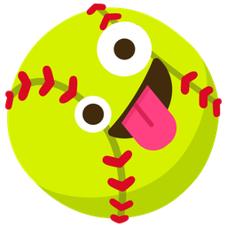 zany face and softball