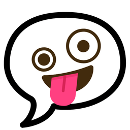 zany face and speech balloon