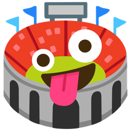 zany face and stadium