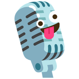 zany face and studio microphone