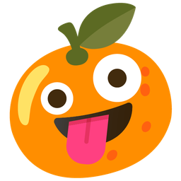 zany face and tangerine