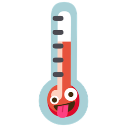 zany face and thermometer