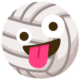 zany face and volleyball