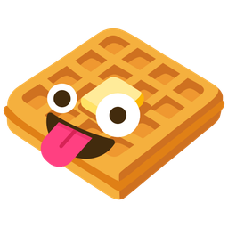 zany face and waffle