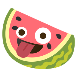 zany face and watermelon