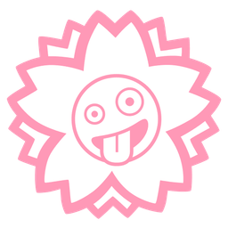 zany face and white flower