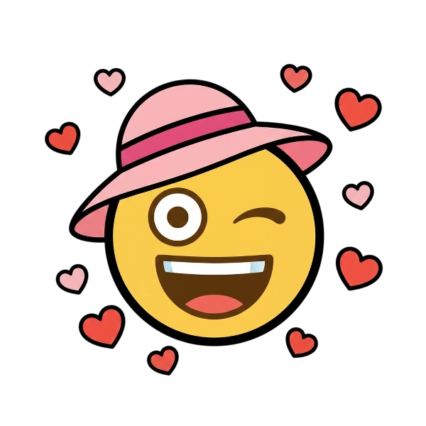 Zany face and Woman’s hat