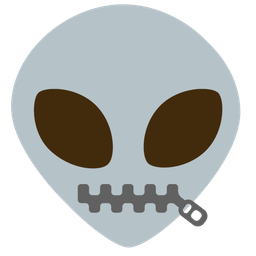 zipper-mouth face and alien