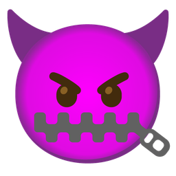 zipper-mouth face and angry face with horns