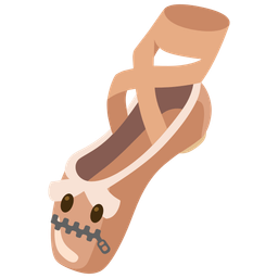 zipper-mouth face and ballet shoes