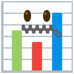zipper-mouth face and bar chart