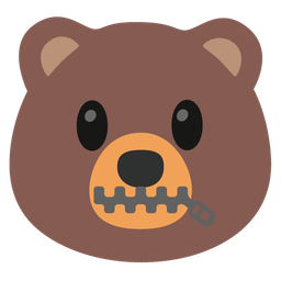 zipper-mouth face and bear