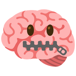 zipper-mouth face and brain