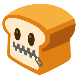 zipper-mouth face and bread