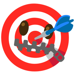 zipper-mouth face and bullseye