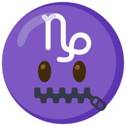 zipper-mouth face and Capricorn