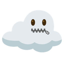 zipper-mouth face and cloud