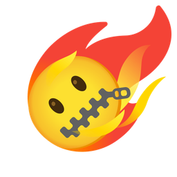 zipper-mouth face and comet