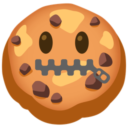 zipper-mouth face and cookie