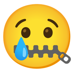 zipper-mouth face and crying face