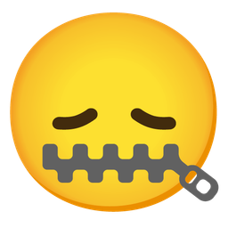 zipper-mouth face and disappointed face