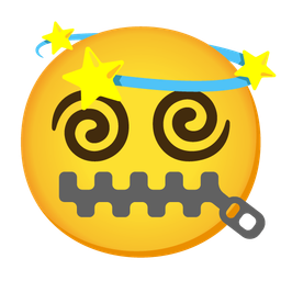 zipper-mouth face and dizzy