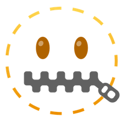 zipper-mouth face and dotted line face
