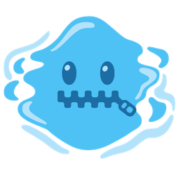 zipper-mouth face and droplet