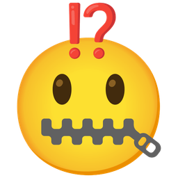 zipper-mouth face and exclamation question mark