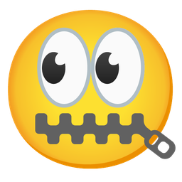 zipper-mouth face and eyes