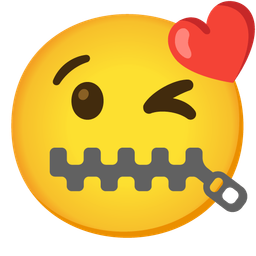 Zipper-mouth face and Face blowing a kiss