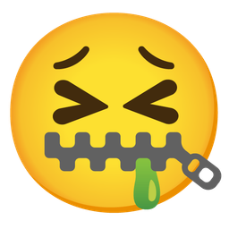 zipper-mouth face and face vomiting