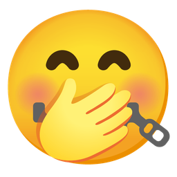 zipper-mouth face and face with hand over mouth