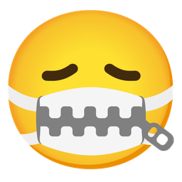 zipper-mouth face and face with medical mask