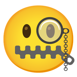 zipper-mouth face and face with monocle