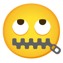 zipper-mouth face and face with rolling eyes