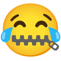 Zipper-mouth face and Face with tears of joy