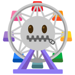 zipper-mouth face and ferris wheel