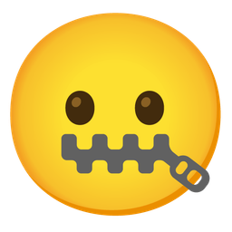 zipper-mouth face and frowning face with open mouth