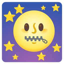 zipper-mouth face and full moon face