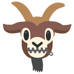 zipper-mouth face and goat