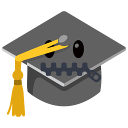 zipper-mouth face and graduation cap