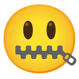 Zipper-mouth face and Grinning face with big eyes