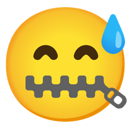 Zipper-mouth face and Grinning face with sweat