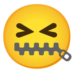 Zipper-mouth face and Grinning squinting face