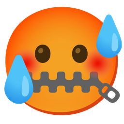 zipper-mouth face and hot face