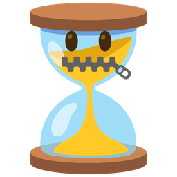 zipper-mouth face and hourglass not done