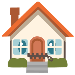 zipper-mouth face and house