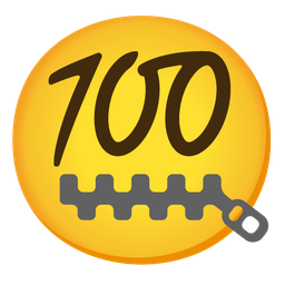 zipper-mouth face and hundred points